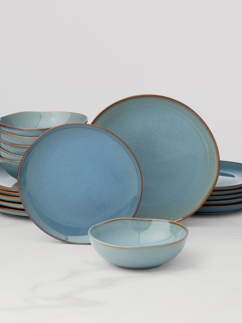 Organic Shades Blue 18-Piece Dinnerware Set